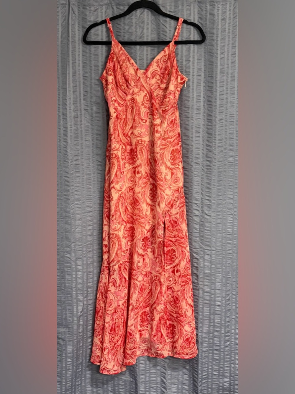 Dress Forum Los Angeles Coral Pink Paisley Maxi Dress Small